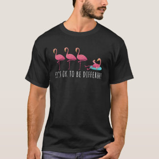 Roze Flamingo OK om anders te zijn Pride Gin Zom T-shirt