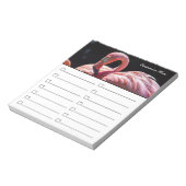 Roze Flamingo om het Notitieblok van de Lijst of v (Linkerzijde)