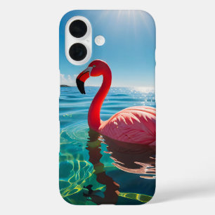 Roze flamingo onder de hemel iPhone 16 hoesje