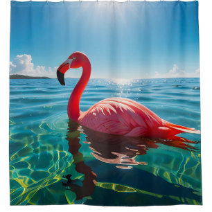 Roze flamingo onder de hemel douchegordijn