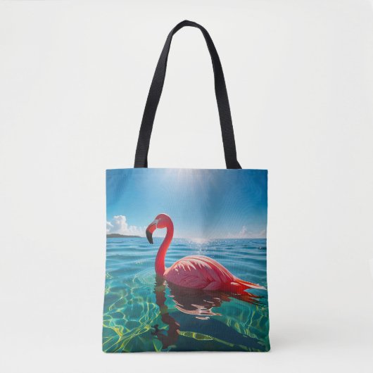 Roze flamingo onder de hemel tote bag (Voorkant)