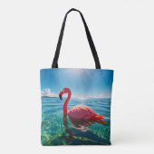 Roze flamingo onder de hemel tote bag (Achterkant)