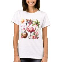Roze flamingo ontwerp op dames kleding