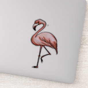 roze flamingo-ontwerp sticker
