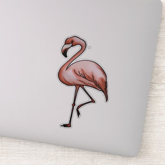 roze flamingo-ontwerp sticker (Detail)