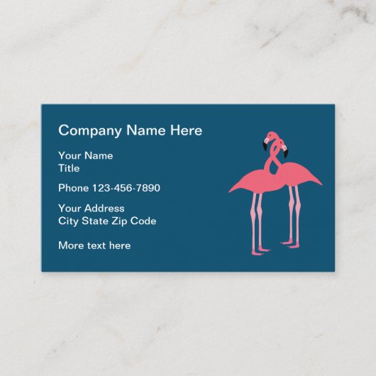 Roze Flamingo Ontwerp Visitekaartje (Voorkant)