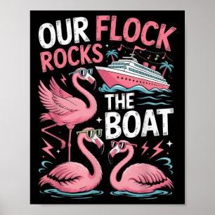 Roze Flamingo Onze Kudde Schudt De Boot Vakantie C Poster