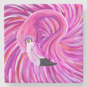 Roze Flamingo ook Stenen Onderzetter