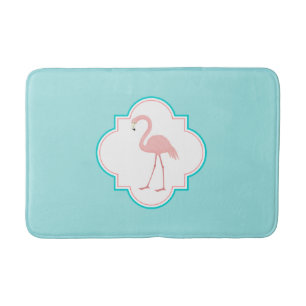 Roze Flamingo op Aqua Background Badmat