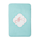 Roze Flamingo op Aqua Background Badmat (Voorkant Verticaal)