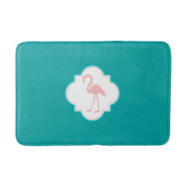 Roze Flamingo op Blauwgroen Badmat