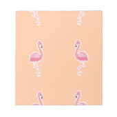 roze flamingo op bleek sinaasappel notitieblok (Voorkant)