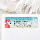 Roze Flamingo op Bokeh Beach Nieuw adres Etiket (Insitu)