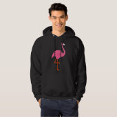 Roze Flamingo op een been voor Bird & Natuur Beach Hoodie (Voorkant volledig)