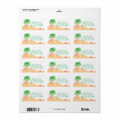 Roze Flamingo op een strand Adresetiketten Etiket (Full Sheet)