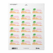 Roze Flamingo op een strand Adresetiketten Etiket (Full Sheet)