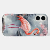 Roze flamingo op Japanse vijver inkt spat omslag Case-Mate iPhone Case (Achterkant (horizontaal))