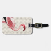 Roze Flamingo op poka Dots Bagagelabel (Voorkant horizontaal)