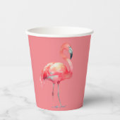 Roze Flamingo op roze papieren bekers (Voorkant)