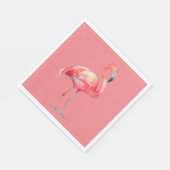 Roze Flamingo op roze papieren servetten (Hoek)