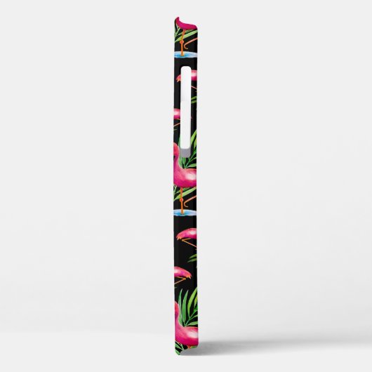 Roze Flamingo op zwart Case-Mate iPhone Case (Achterkant / Links)