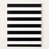 Roze Flamingo op zwart en wit gestreept Planner (Achterkant)