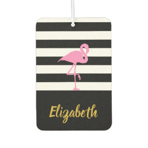 Roze Flamingo op zwart en wit Luchtverfrisser