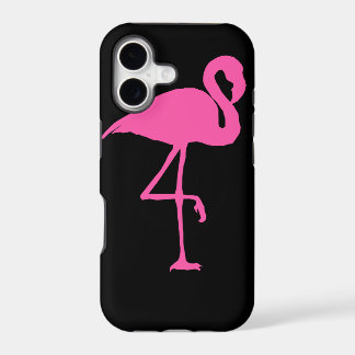 Roze Flamingo op zwarte achtergrond