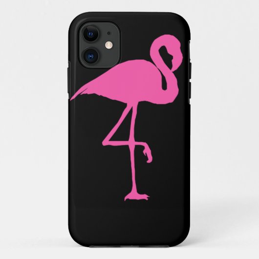 Roze Flamingo op zwarte achtergrond Case-Mate iPhone Case (Achterkant)