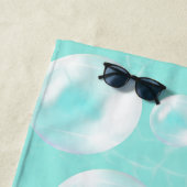 Roze flamingo opblaasbare bubbel strandlaken (In situ)