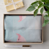Roze Flamingo Paar Aquarel Sereniteit Tissuepapier (Geschenk)