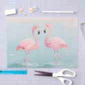 Roze Flamingo Paar Aquarel Sereniteit Tissuepapier (Craft)