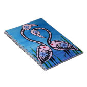 Roze flamingo Paar Dag van het Dead Notitieboek (Rechterzijde)