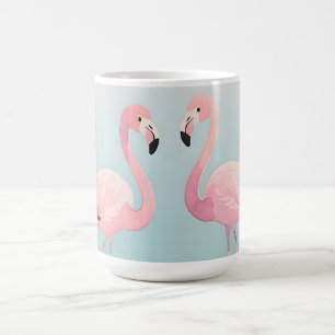 Roze Flamingo Paar Waterverf Sereniteit Koffiemok
