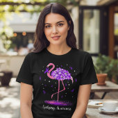 Roze Flamingo Paarse Lint Bewustzijn Tri-Blend Shirt