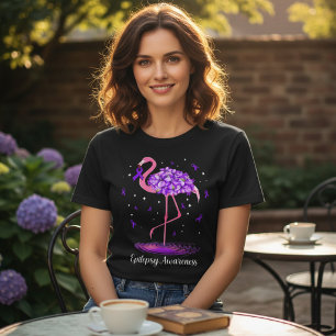 Roze Flamingo Paarse Lint Bewustzijn Tri-Blend Shirt