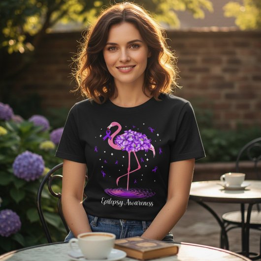Roze Flamingo Paarse Lint Bewustzijn Tri-Blend Shirt