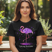 Roze Flamingo Paarse Lint Bewustzijn Tri-Blend Shirt