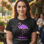 Roze Flamingo Paarse Lint Bewustzijn Tri-Blend Shirt