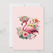 Roze Flamingo Paasbloemen Brunch & Egg Hunt Kaart (Achterkant)