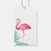 Roze Flamingo Palmbladeren 30e verjaardag Cadeaulabel (Achterkant)