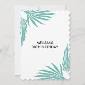 Roze Flamingo Palmbladeren 30e verjaardag Kaart (Achterkant)