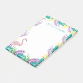 Roze Flamingo Palmbladeren Post-it® Notes (Schuin)
