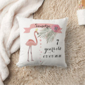 Roze flamingo, palmbladeren, voor meisje kussen (Deken)