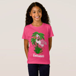 Roze flamingo palmblazers, aanpasbaar t-shirt