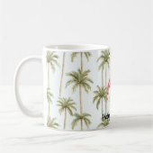 Roze Flamingo Palmbomen Koffiemok (Links)