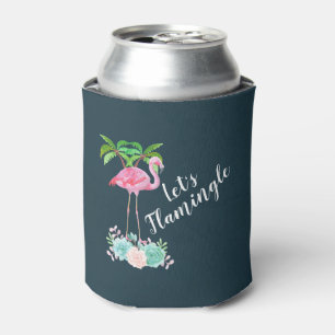 Roze Flamingo & Palmbomen Let's Flamingle Blikjeskoeler