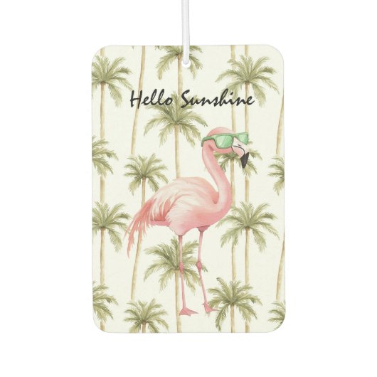 Roze Flamingo Palmbomen Luchtverfrisser (Voorkant)