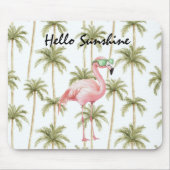 Roze Flamingo Palmbomen Muismat (Voorkant)