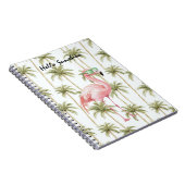 Roze Flamingo Palmbomen Notitieboek (Rechterzijde)